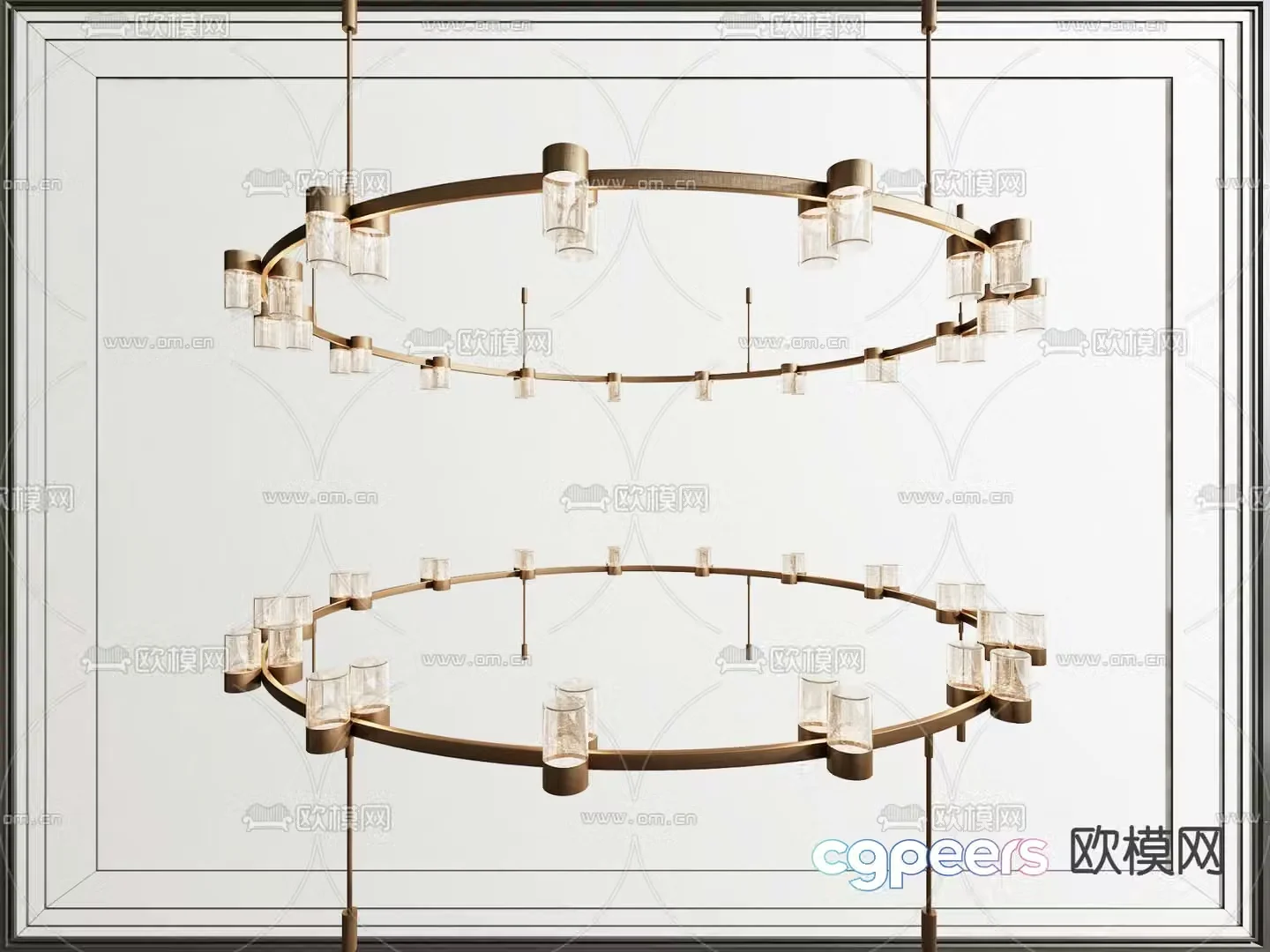 New Chinese style chandelier lobby chandelier 3d model