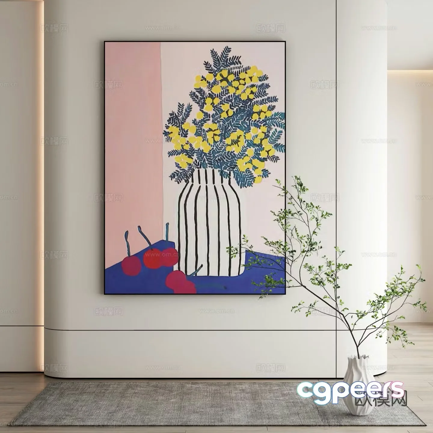 Decorative painting art painting hanging painting 3d model