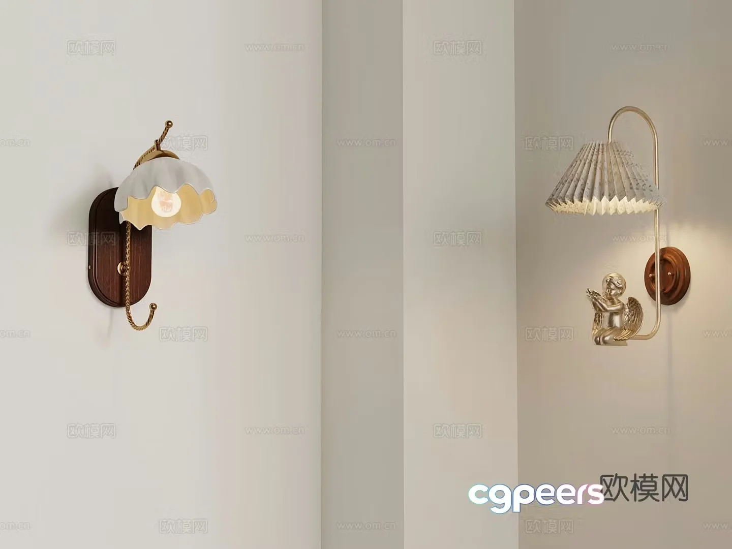 Medieval style wall lamp 3d model