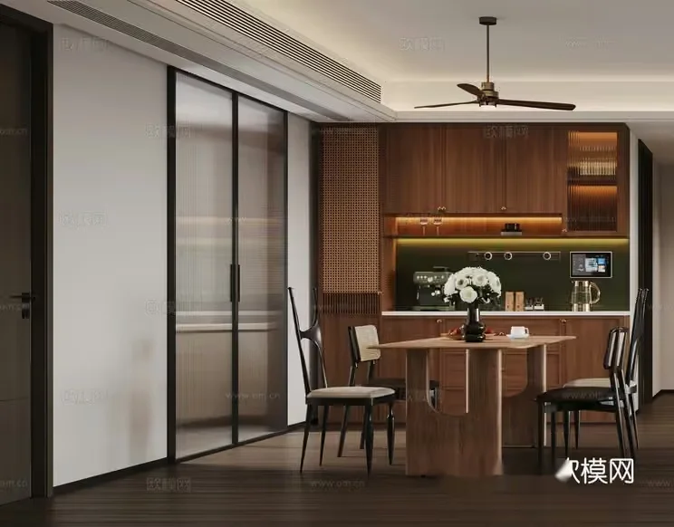 Modern Kitchen Design 3D Model – 16469 – CORONA Render