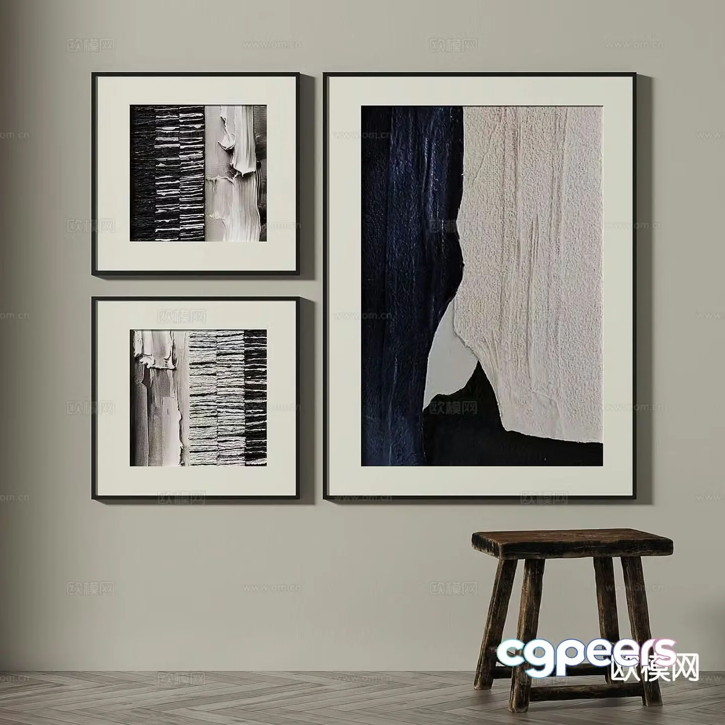 Wabi-sabi art painting texture painting decorative painting 3d model