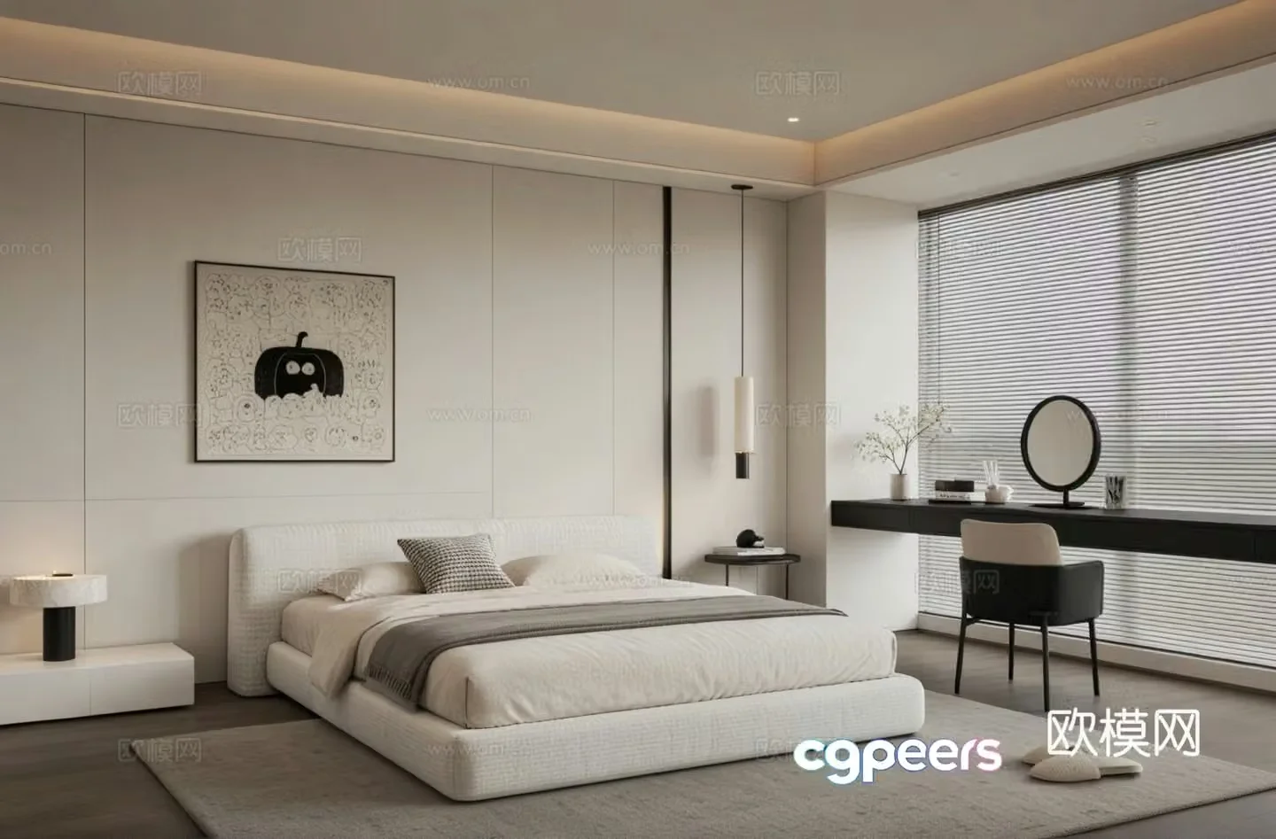 Modern bedroom Double bed 3d model
