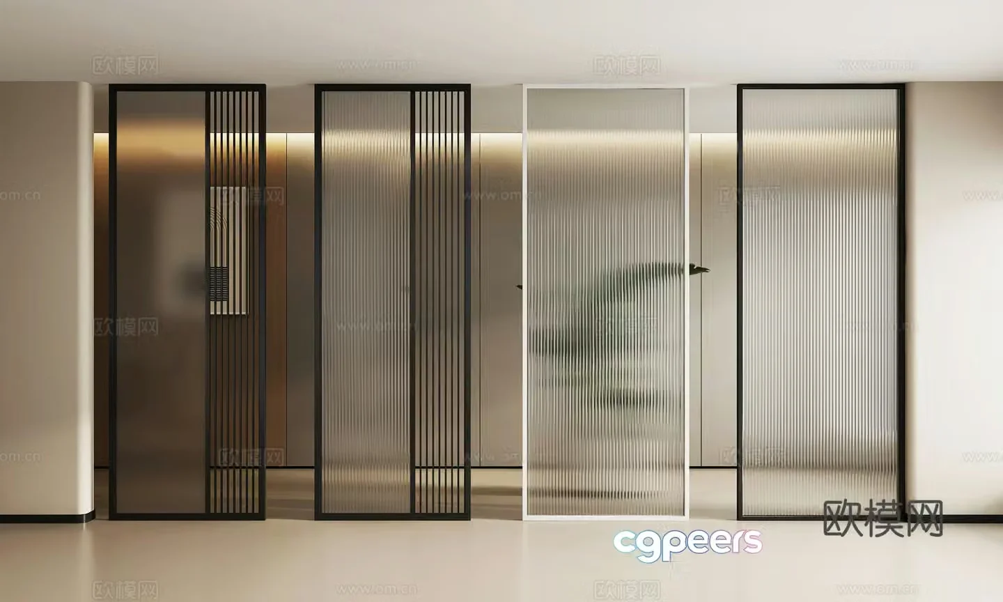 Modern glass partition 3d model