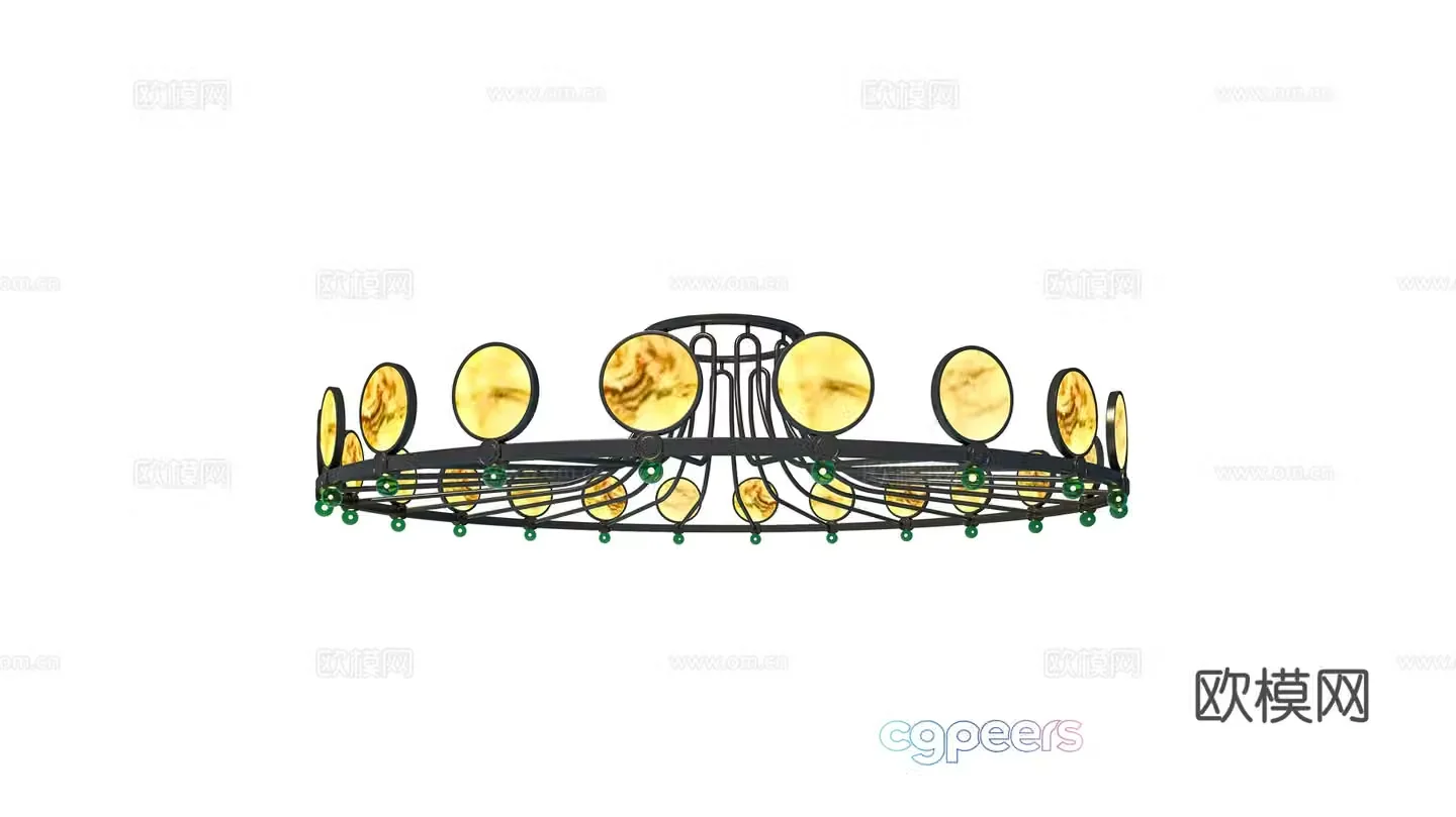 Modern Art Chandelier 3d Model