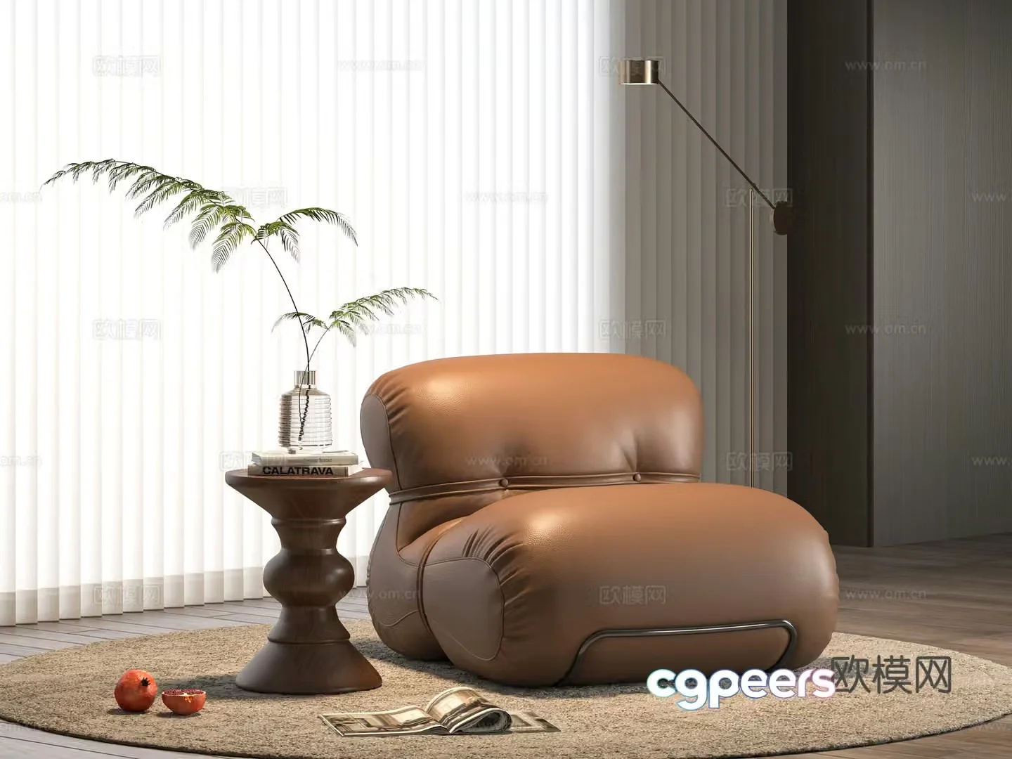 Modern single sofa 3d model