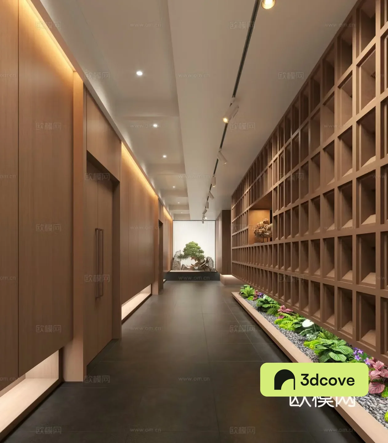 Modern hotel aisle club corridor aisle landscape corridor landscape interior landscaping