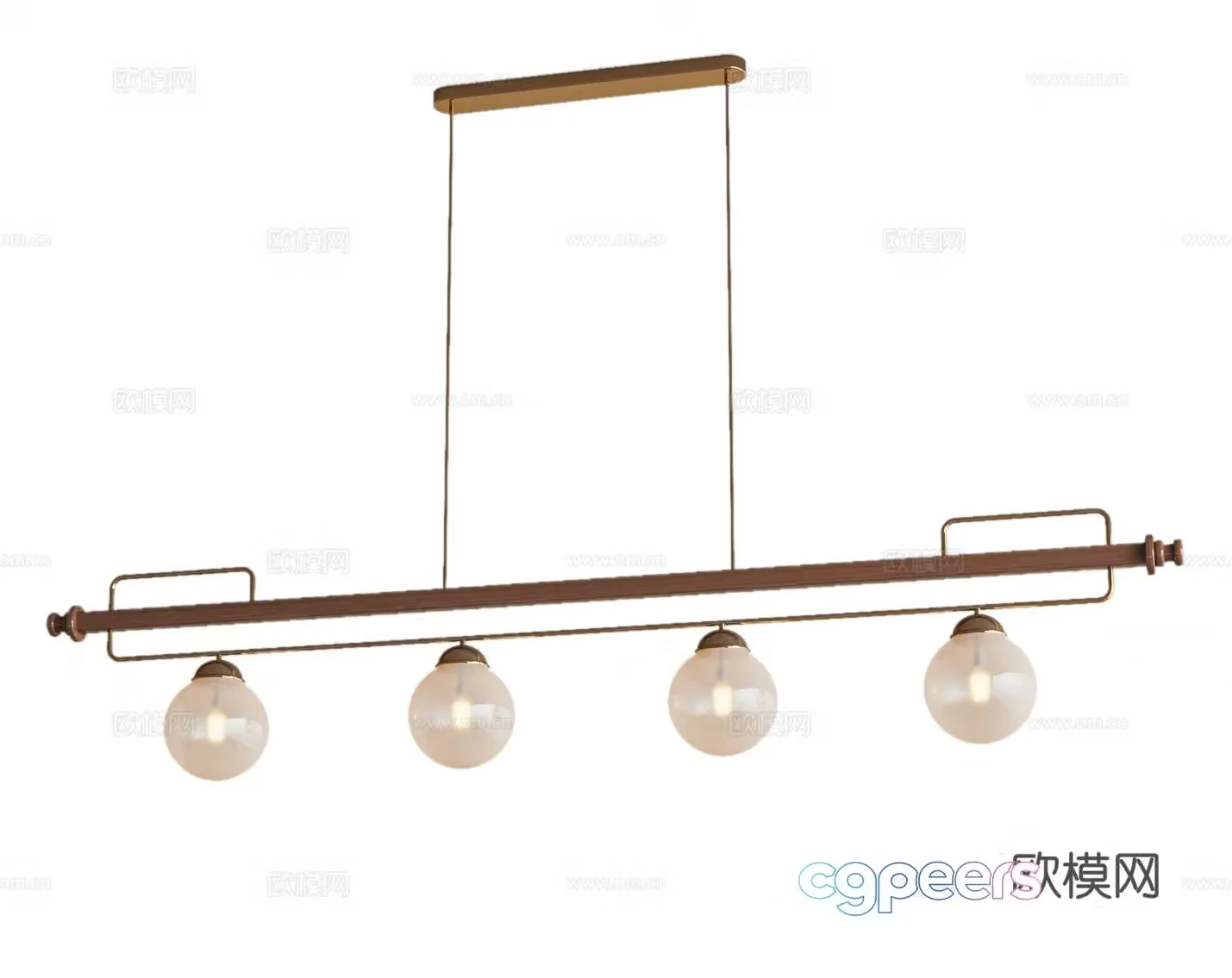 Modern medieval style chandelier long chandelier restaurant chandelier 3d model