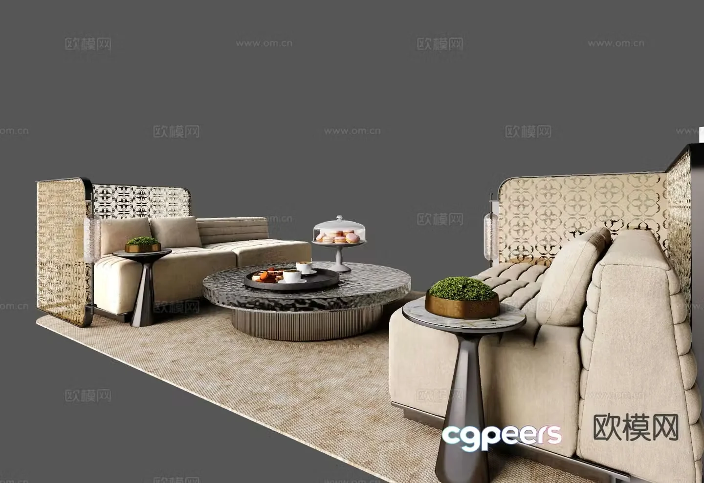 Modern sectional sofa 3d model