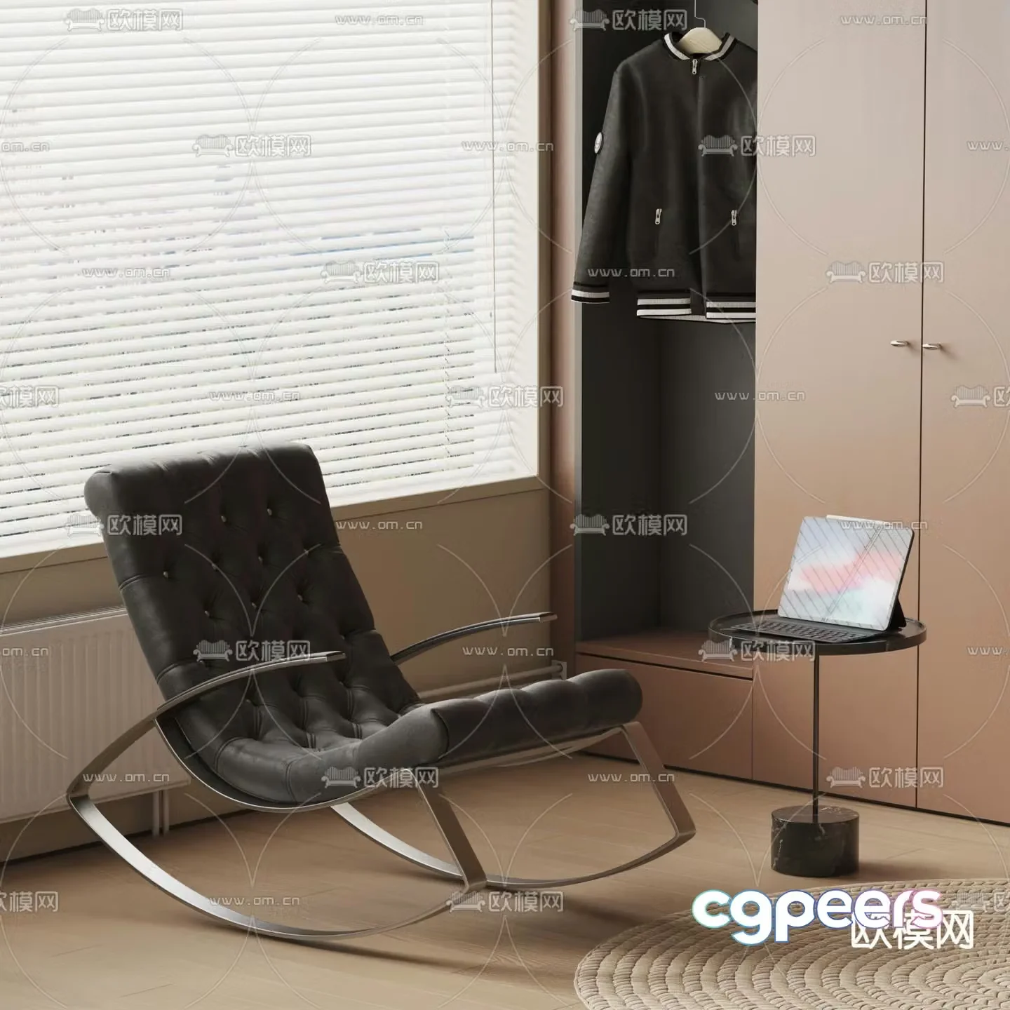 Lounge modern lounge chair leisure lounge chair rocking chair 3d model