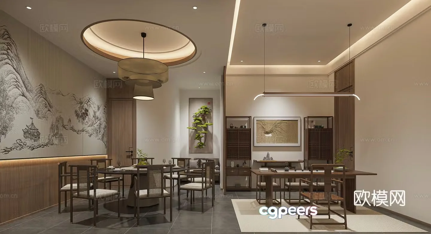 New Chinese restaurant private room 3D model