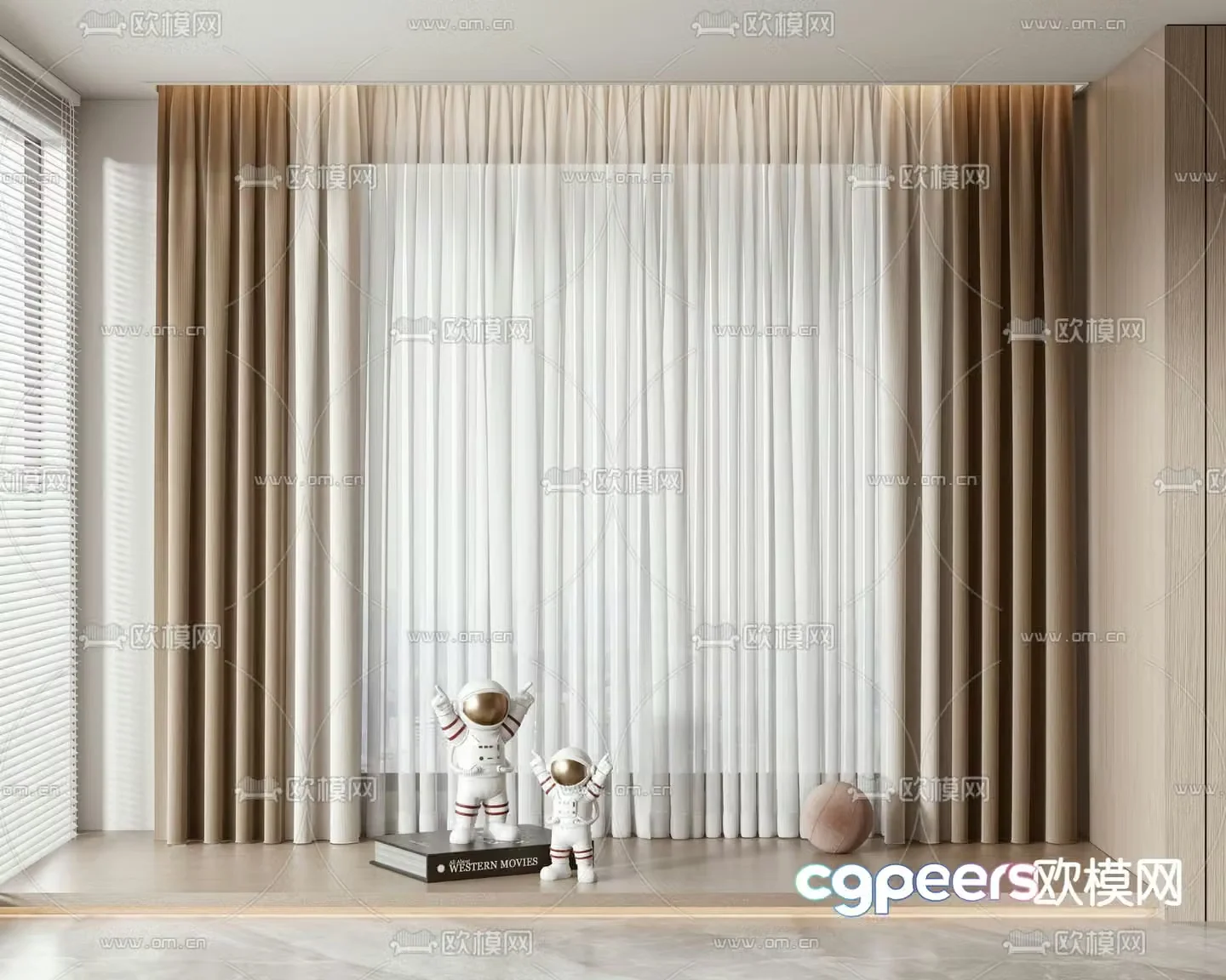 Plain curtains 3d model