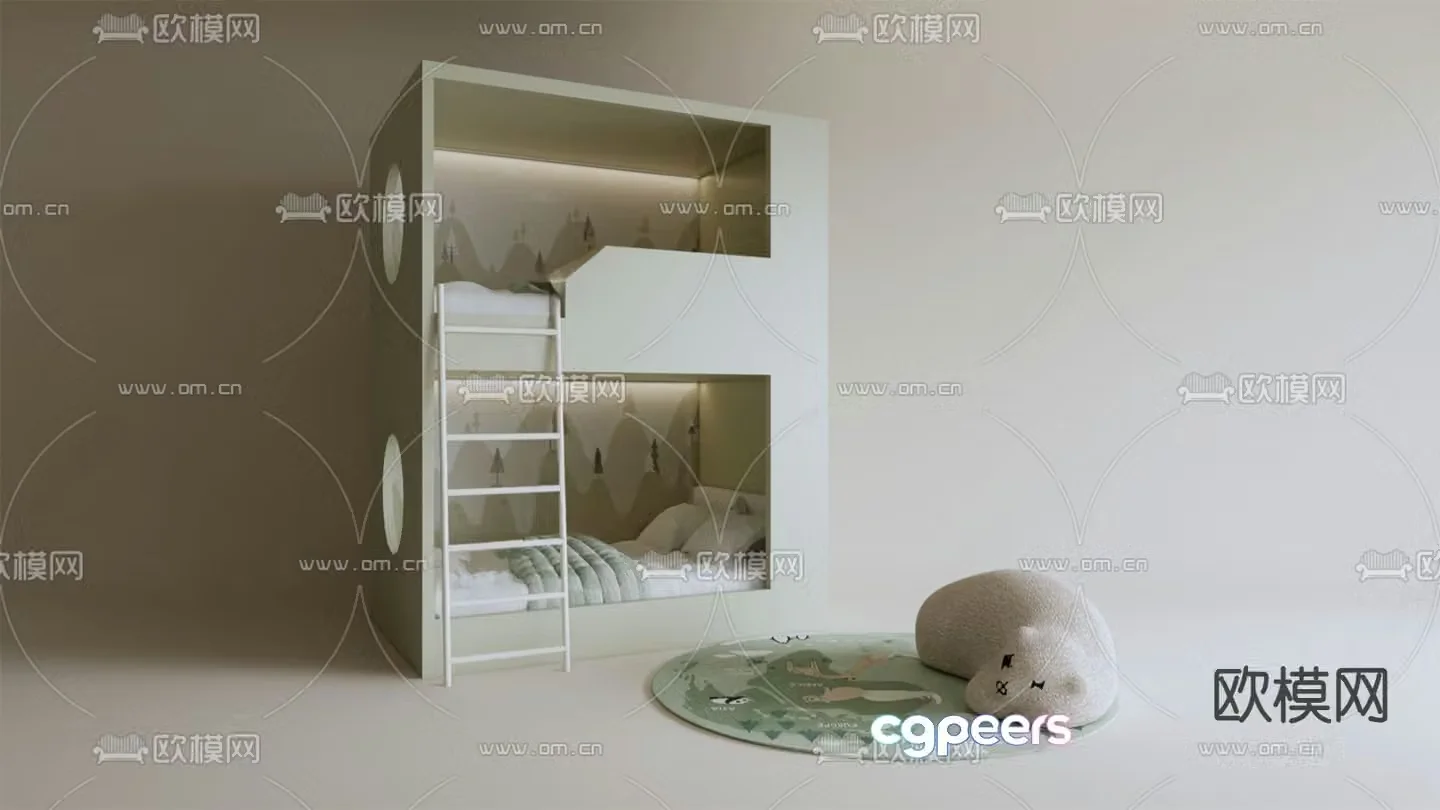 Modern bunk bed bunk bed 3d model