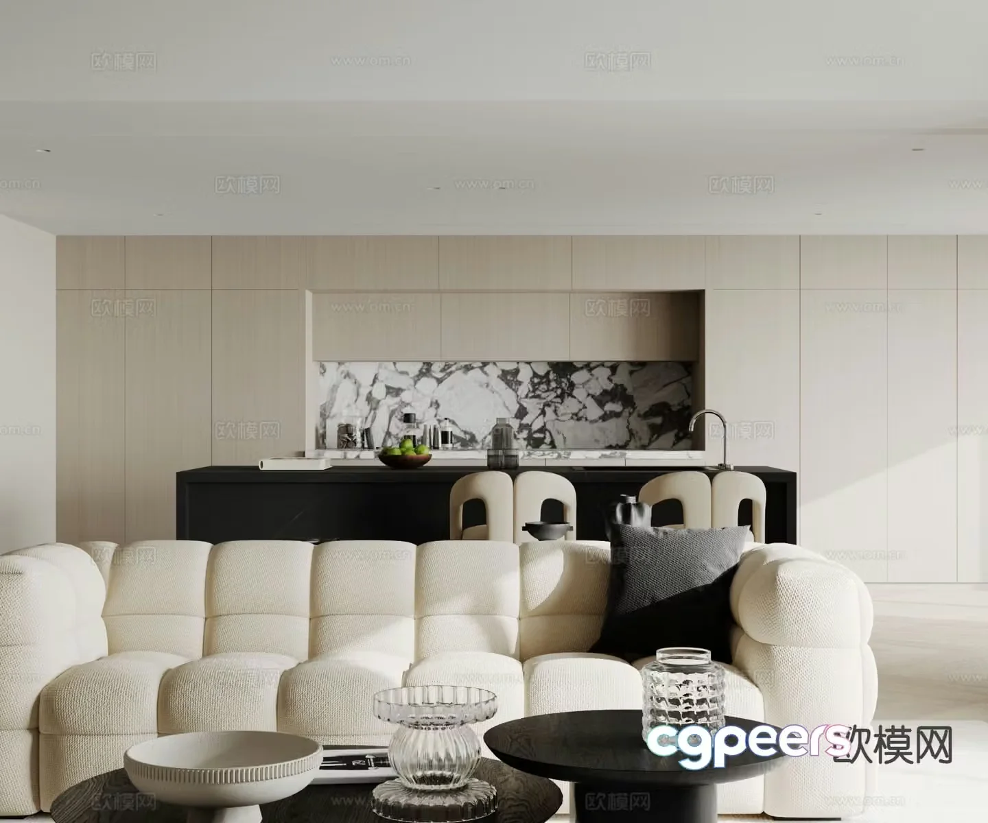Modern guest restaurant 3d model