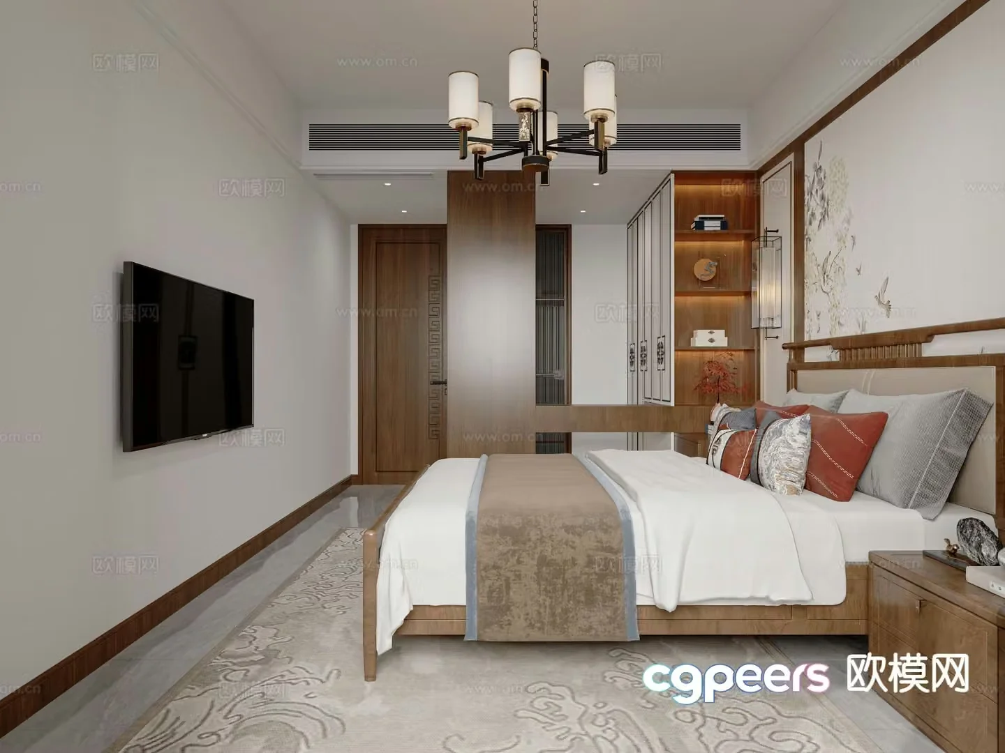 New Chinese style bedroom master bedroom 3d model