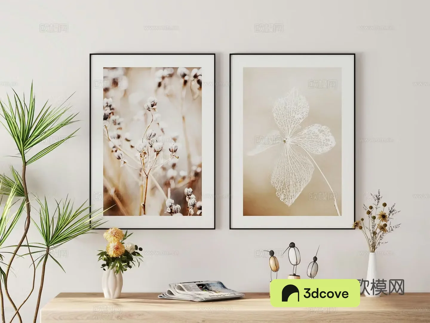 Modern decorative paintings hanging paintings ornaments 3d model