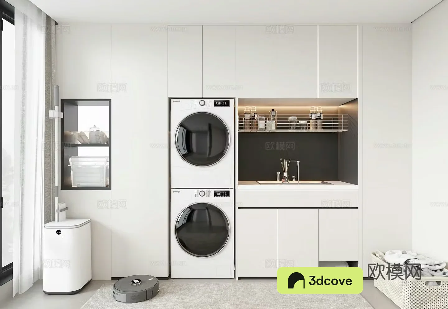 Modern washing machine cabinet