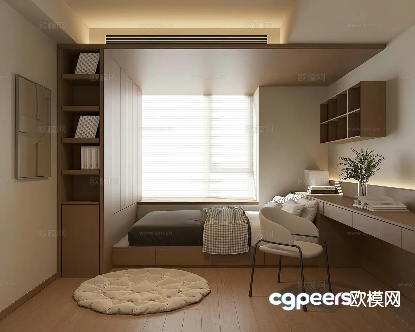 Modern tatami bedroom 3d model