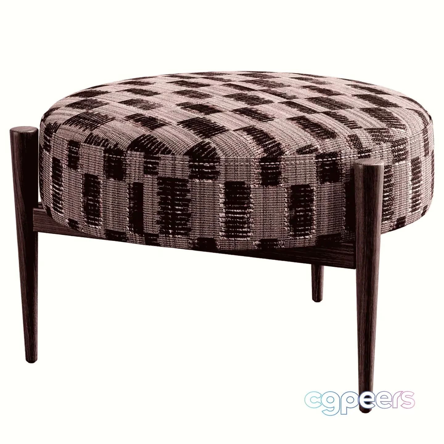 A Small Bench With A Checkered Pattern 3D Model – 14215 – CORONA Render