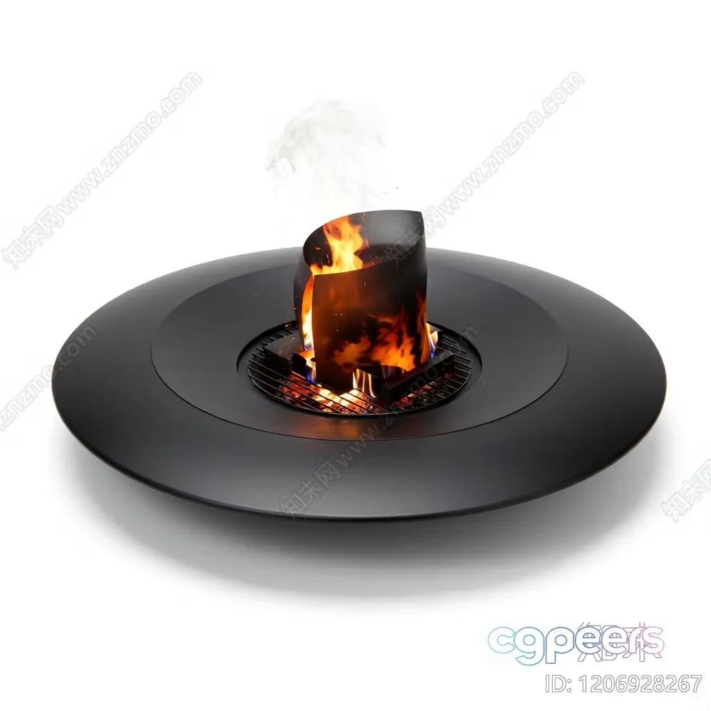 A Black Fire Pit 3D Model – 8761 – VRAY Render