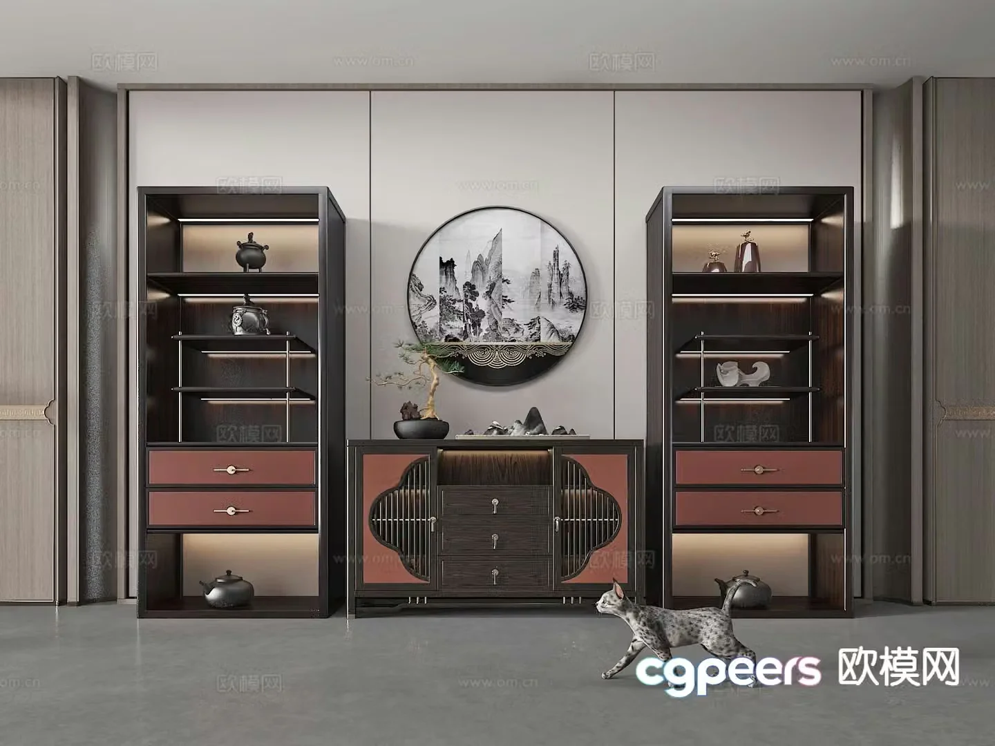 New Chinese style Bogu rack 3D model