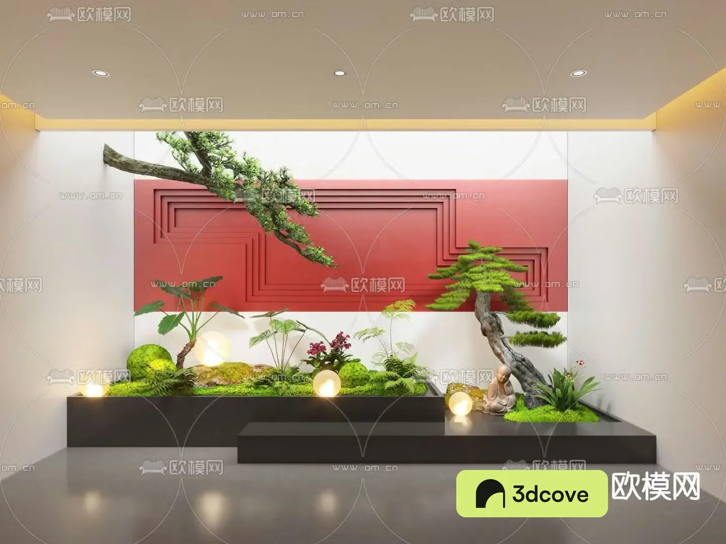 Indoor landscaping plant landscaping