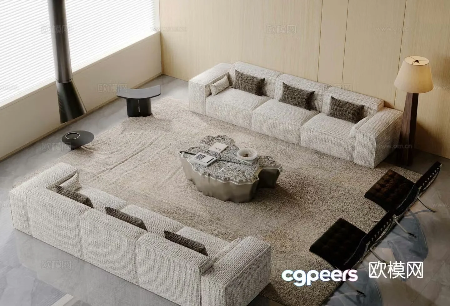 Modern sectional sofa 3d model