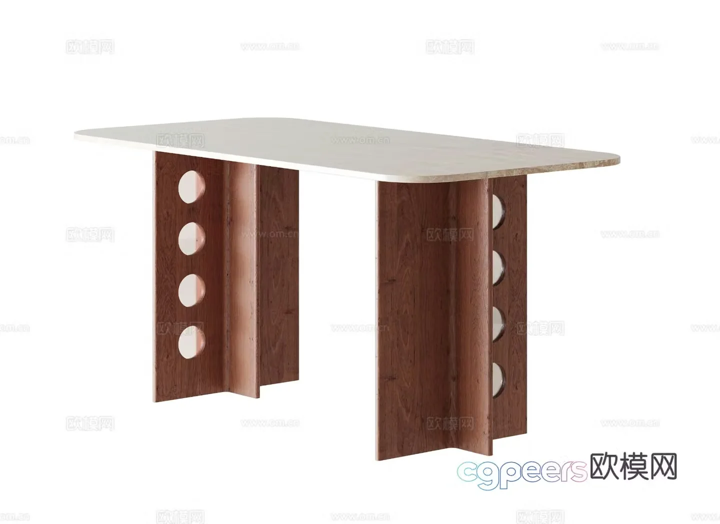 Medieval style dining table bar dining table 3D model
