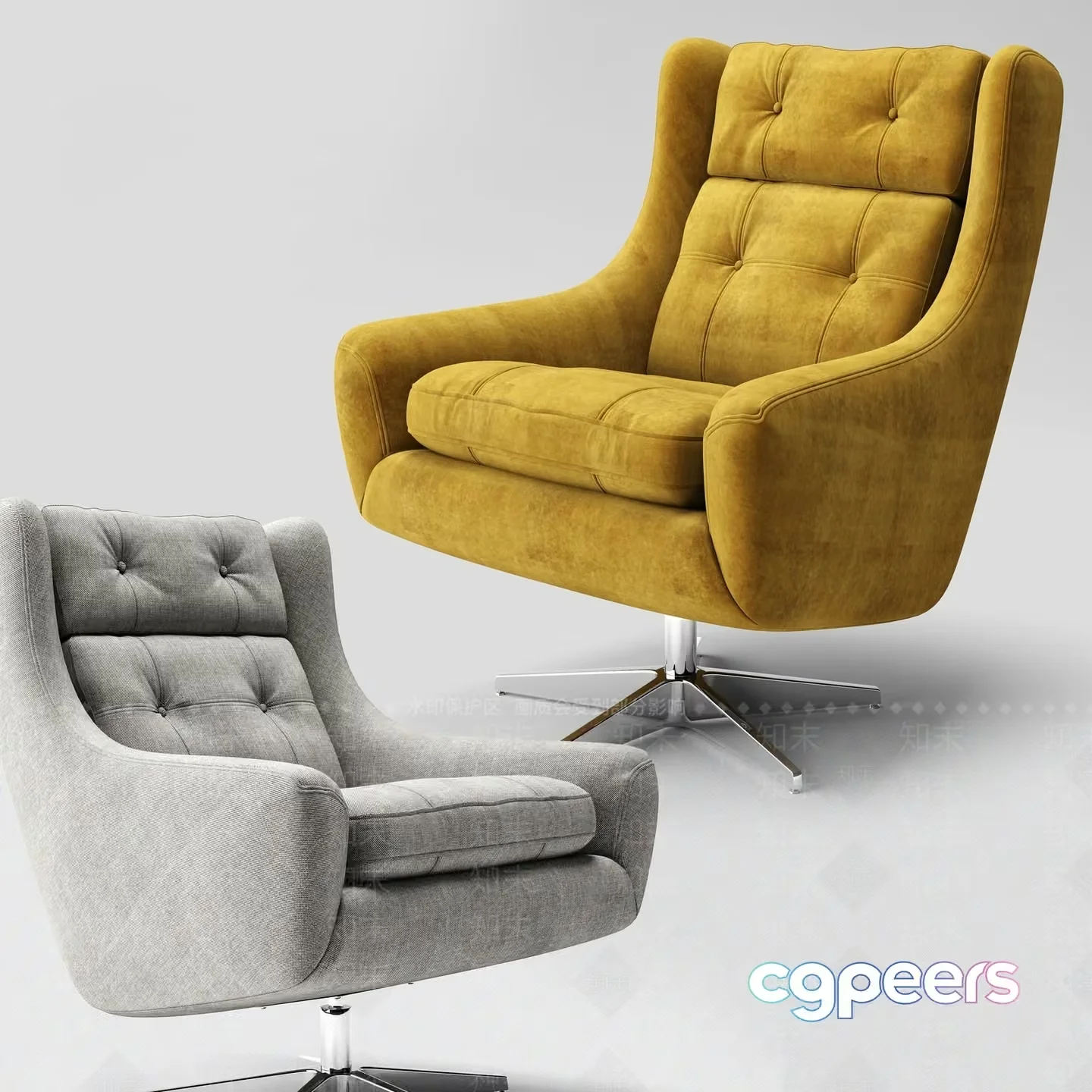 Two Chairs 3D Model – 13787 – VRAY Render