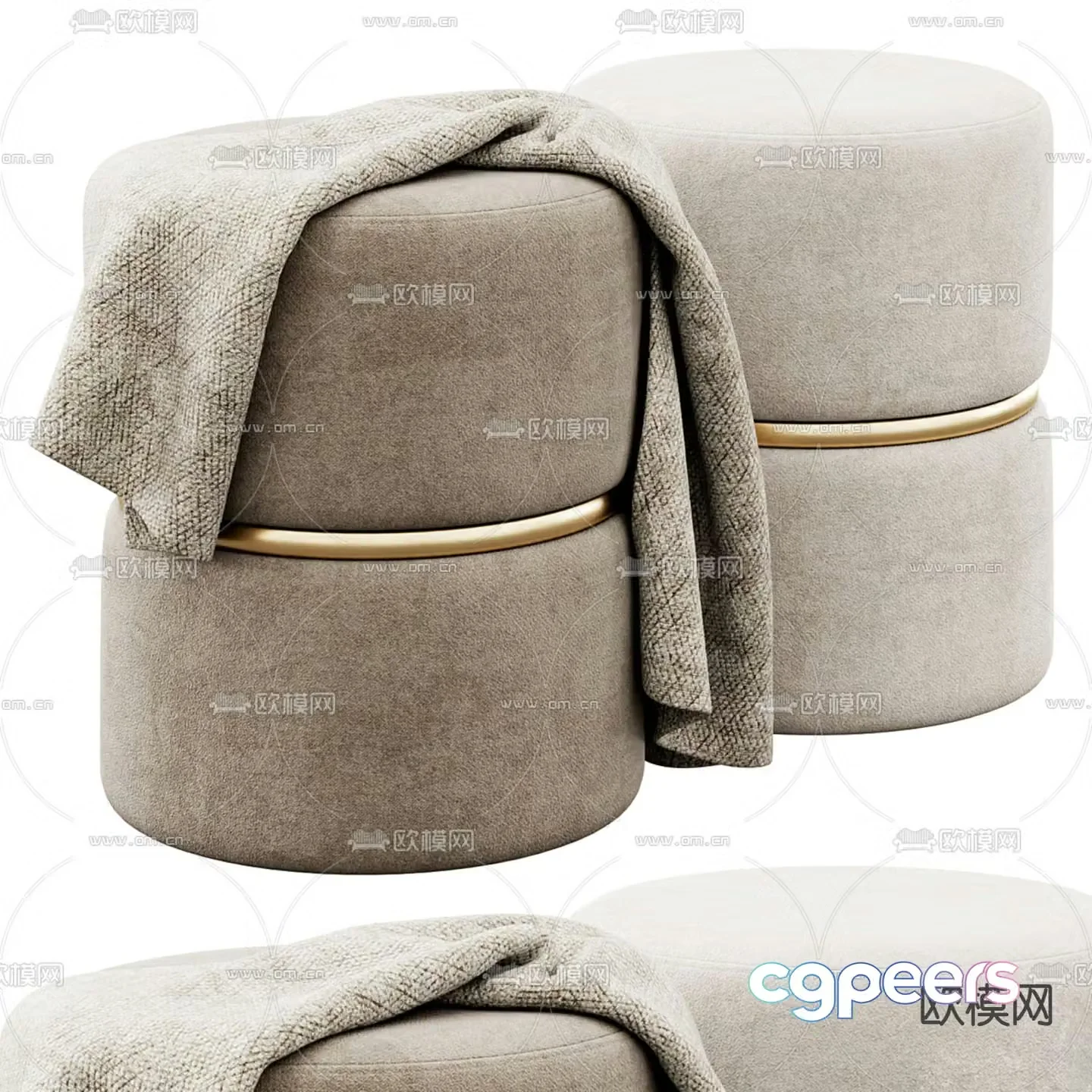 Modern seat stool sofa stool 3d model
