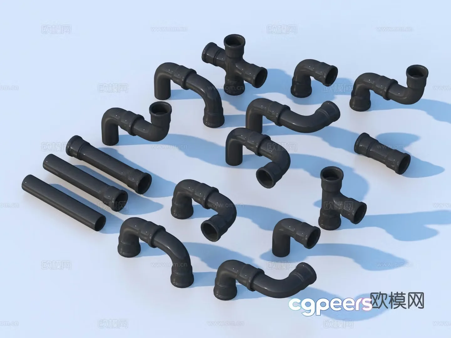 Pipe Valve Interface Water Pipe Elbow 3D Model