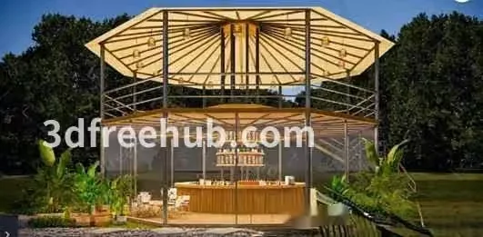 A 3D Model Of A Gazebo 3D Model – 18834 – VRAY Render