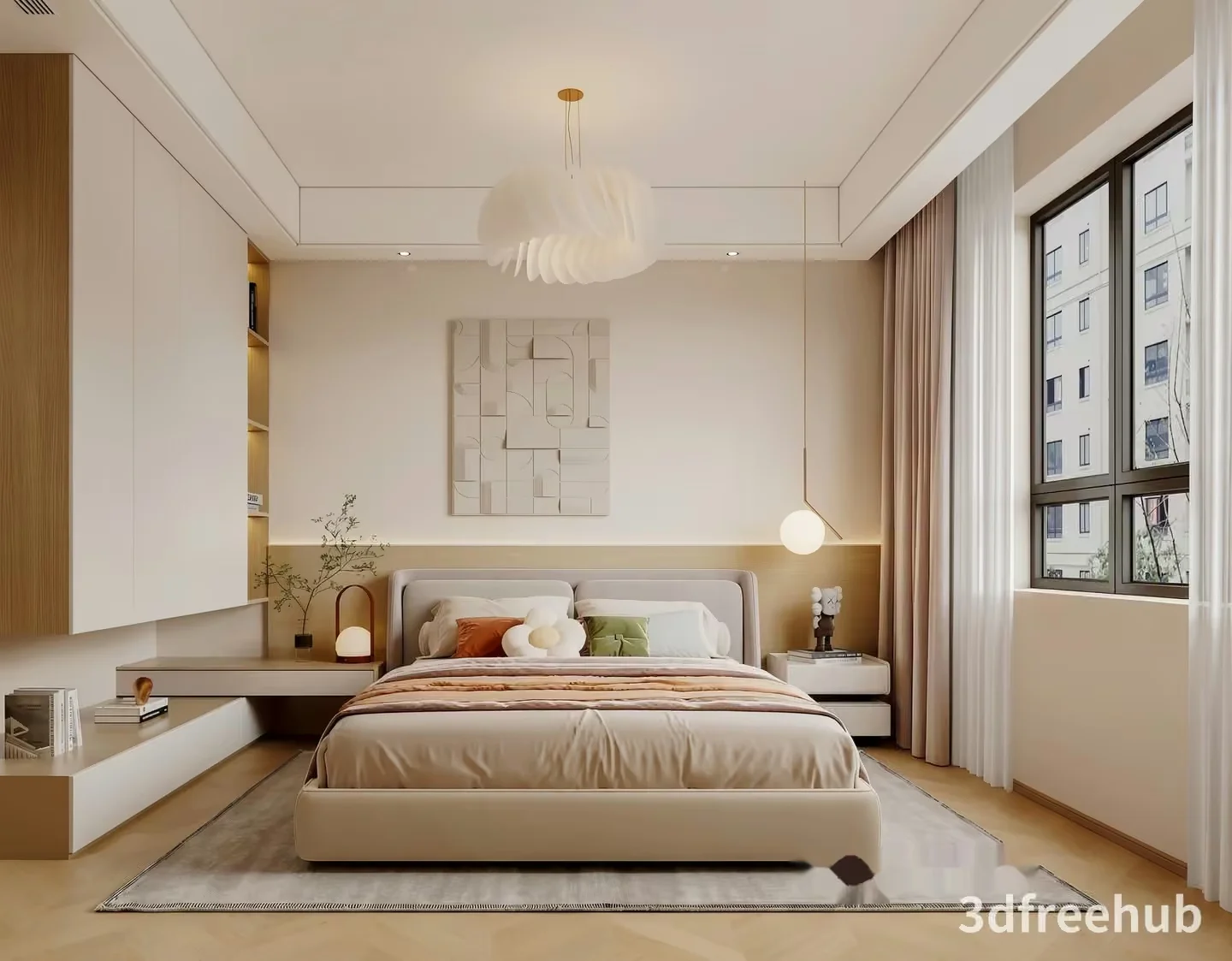 Cozy Modern Bedroom 3D Model – 23639 – VRAY Render