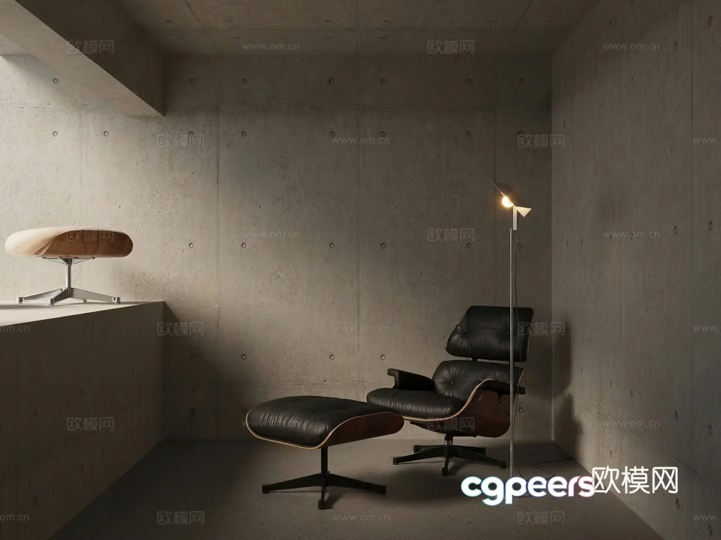 Modern retro lounge chair 3d model