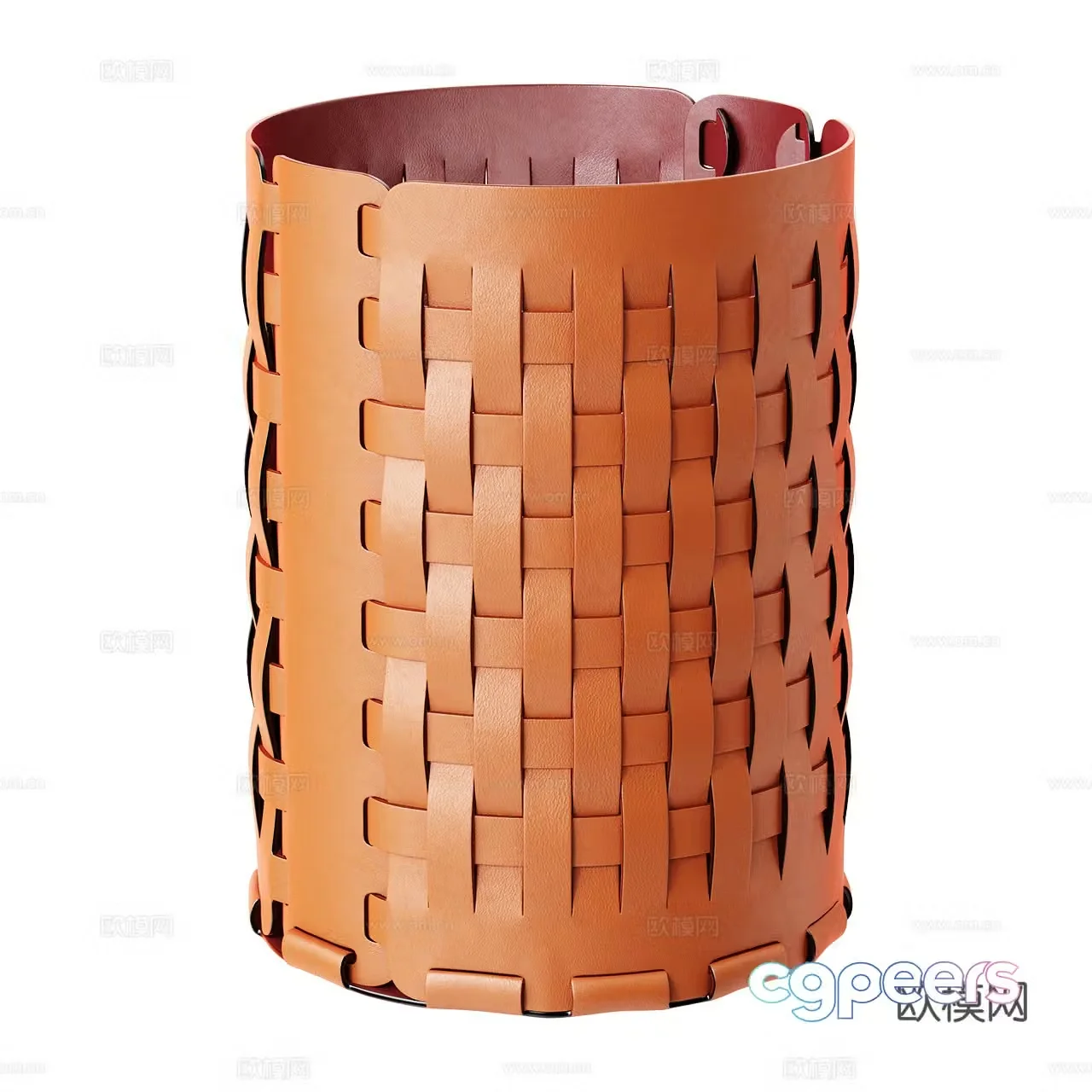 ADJ modern basket laundry basket leather basket Hermes orange basket ornament ornament 3d model