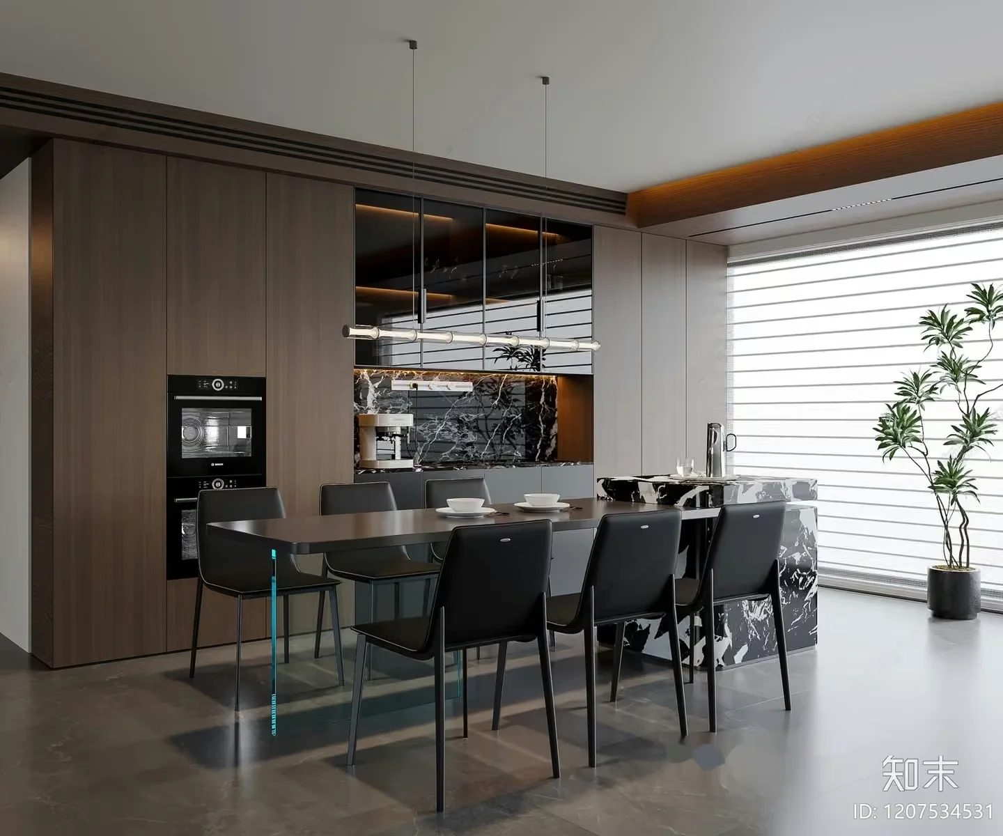 Modern Dining Room 3D Model – 12538 – VRAY Render