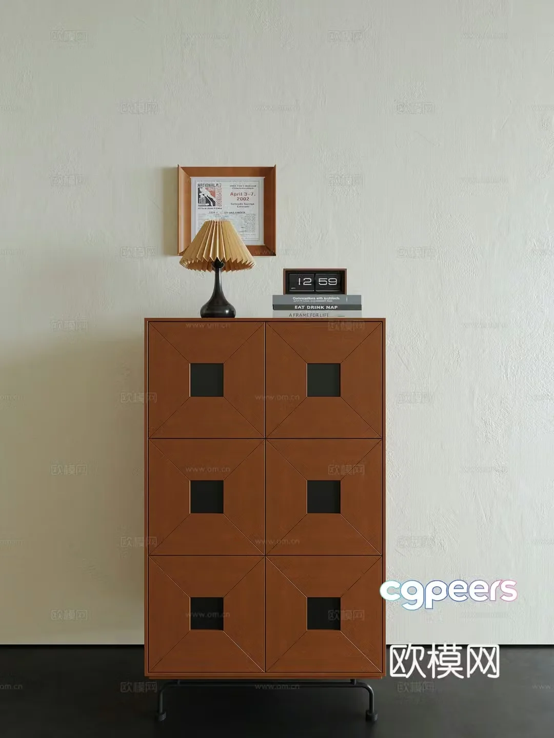 Middle-aged style chest of drawers 3D model