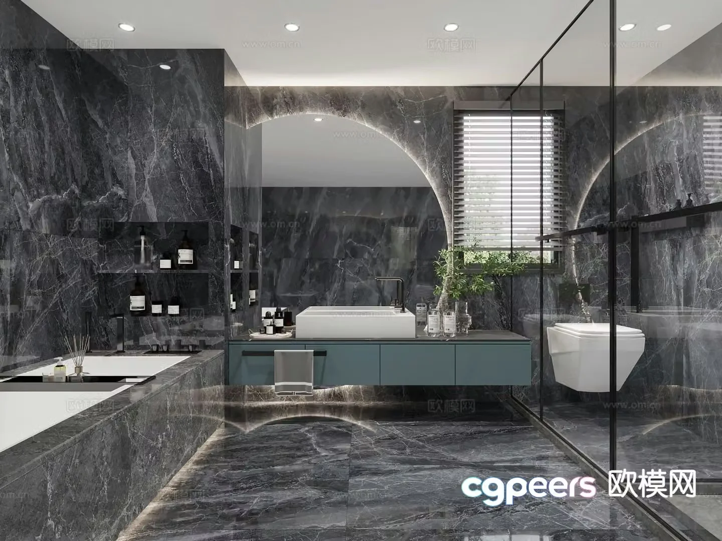 Modern bathroom bathroom 3d model
