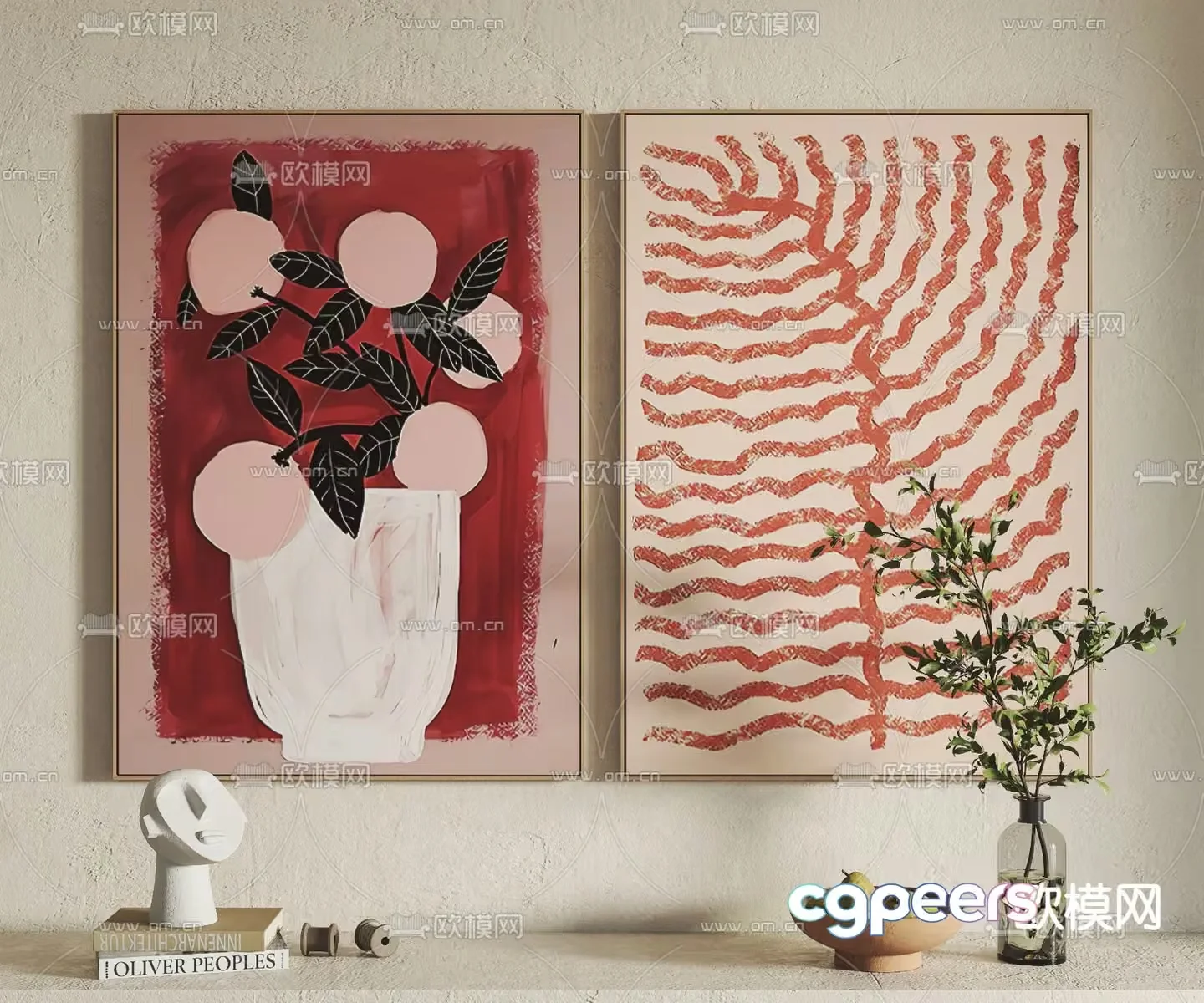 Modern Art Print 3D Model – 16774 – VRAY Render
