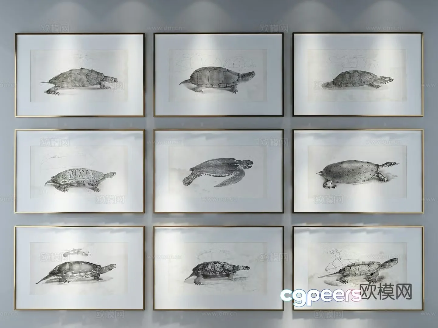 Modern minimalist decorative painting 3d model