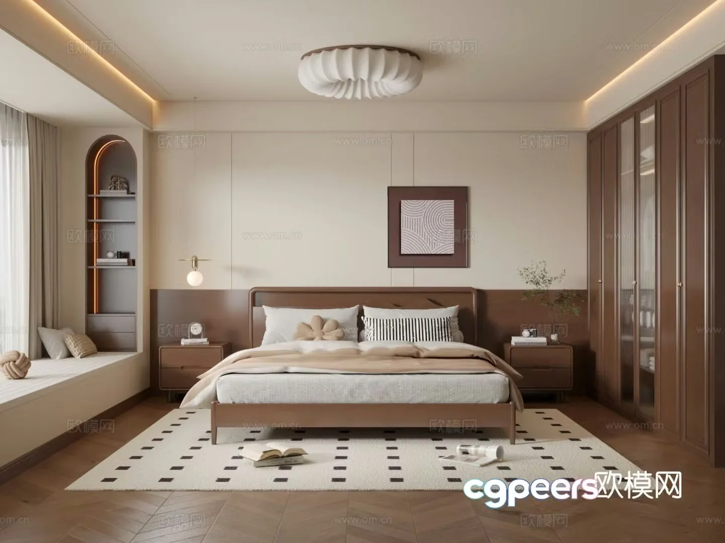 Medieval style bedroom master bedroom 3d model