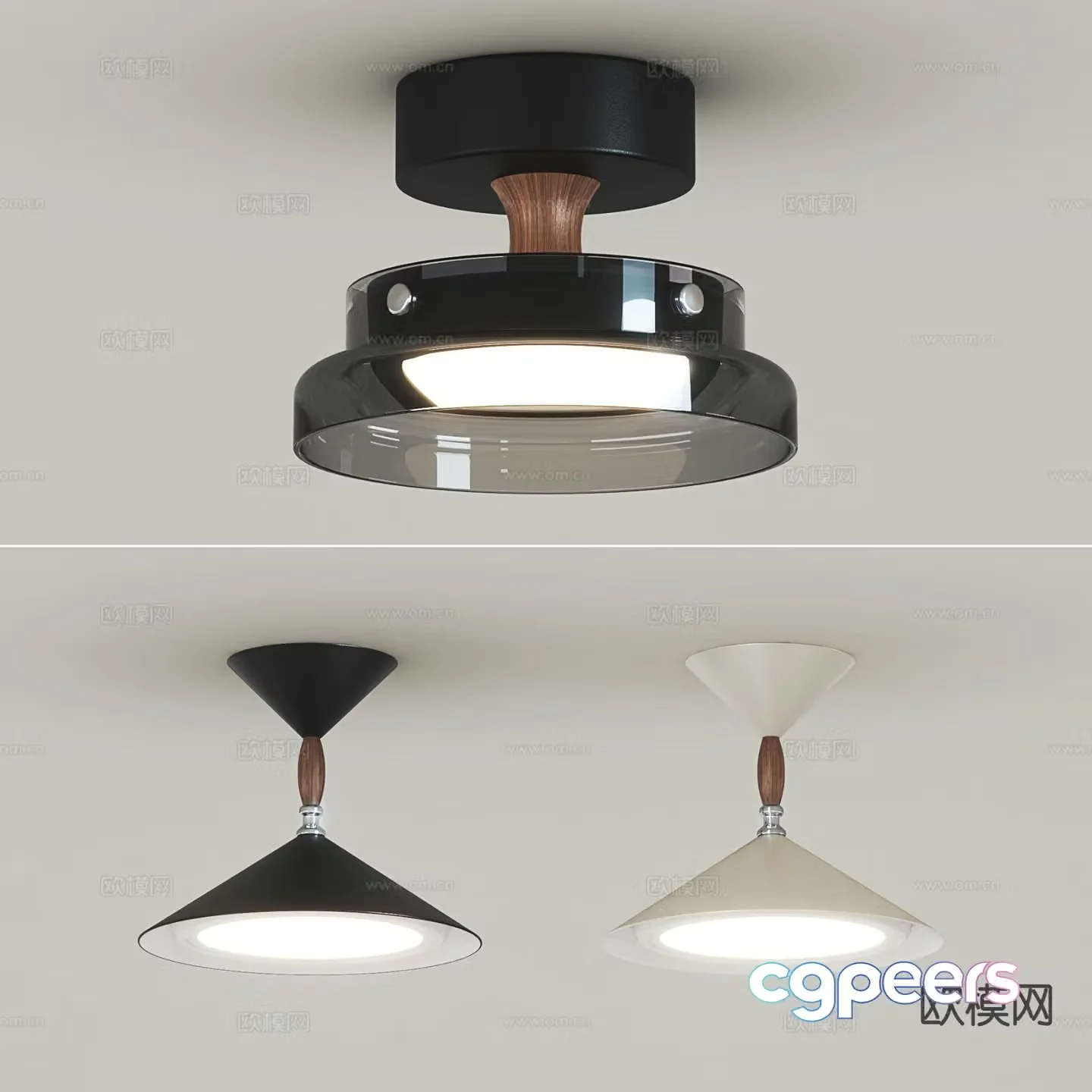 Medieval style ceiling lamp Bauhaus ceiling lamp 3D model
