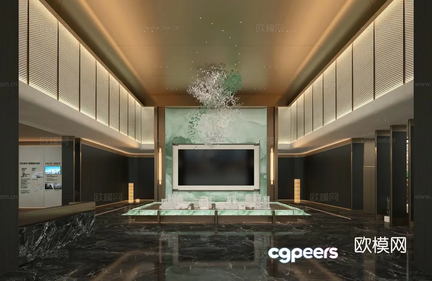 Modern Living Room 3D Model – 2200 – VRAY Render