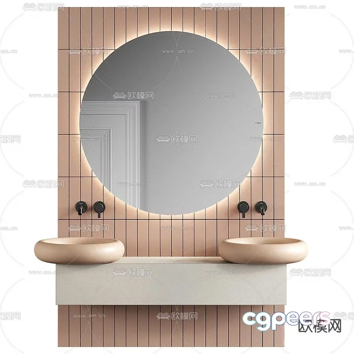 Washbasin double basin washbasin 3d model