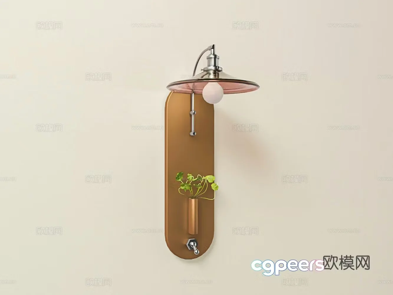 Chinese metal wall lamp 3D model