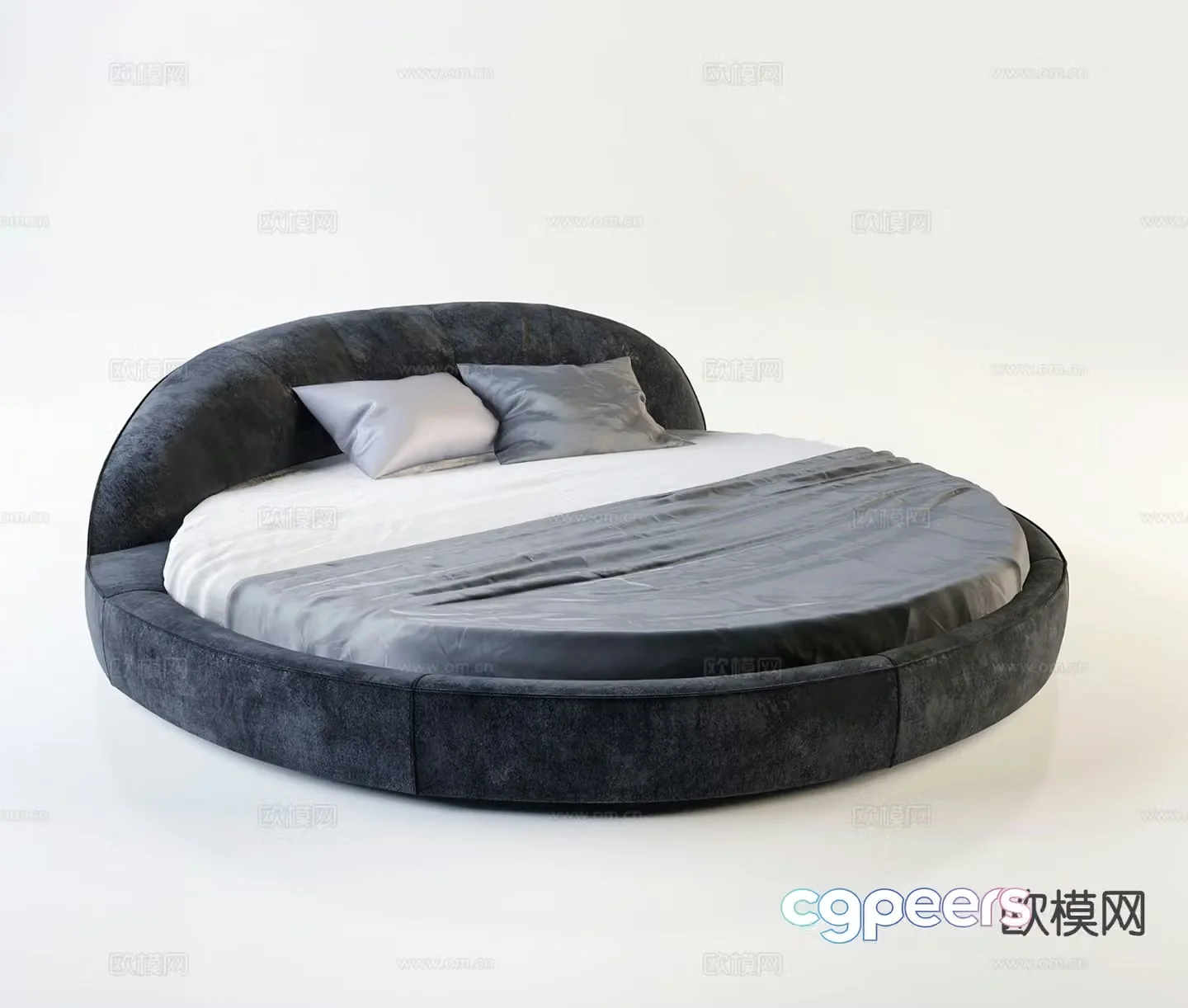 Modern round bed 3d model