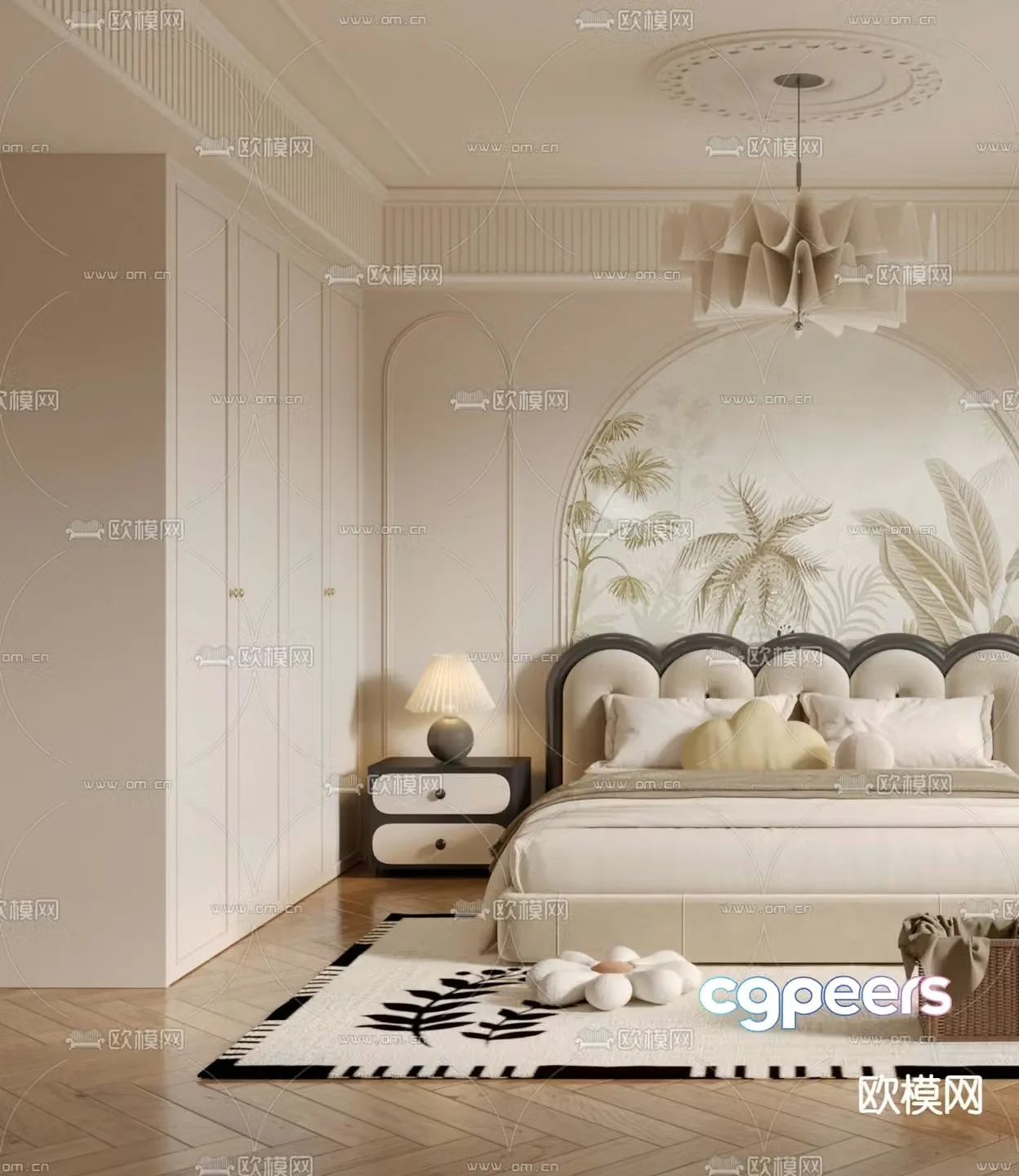 French bedroom master bedroom 3d model