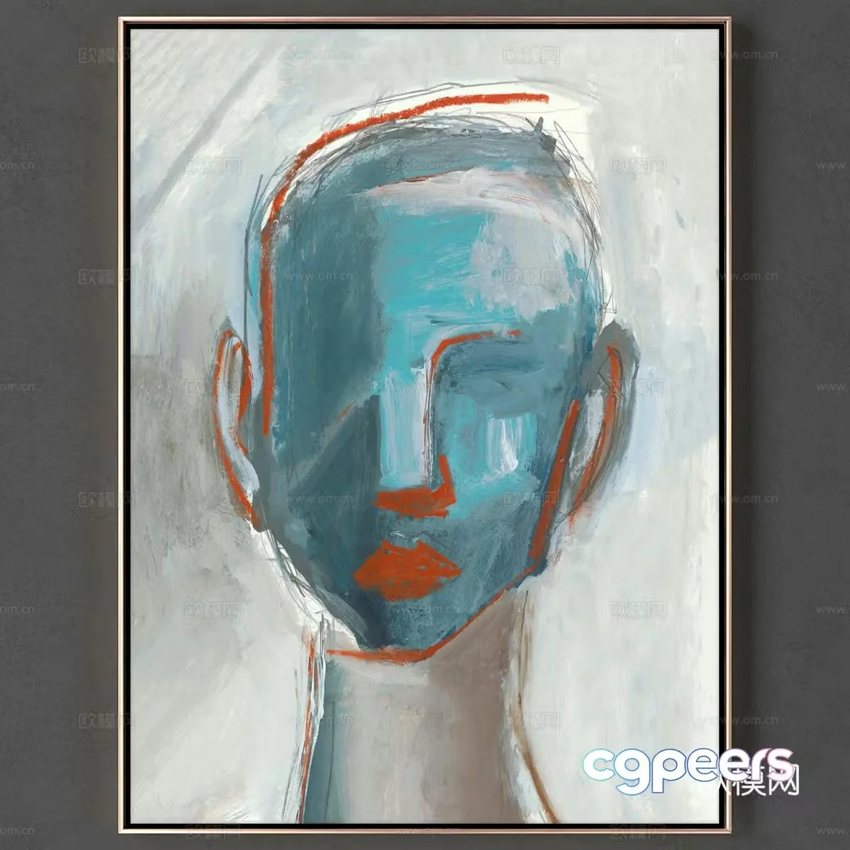 Modern abstract painting decorative painting hanging painting 3d model