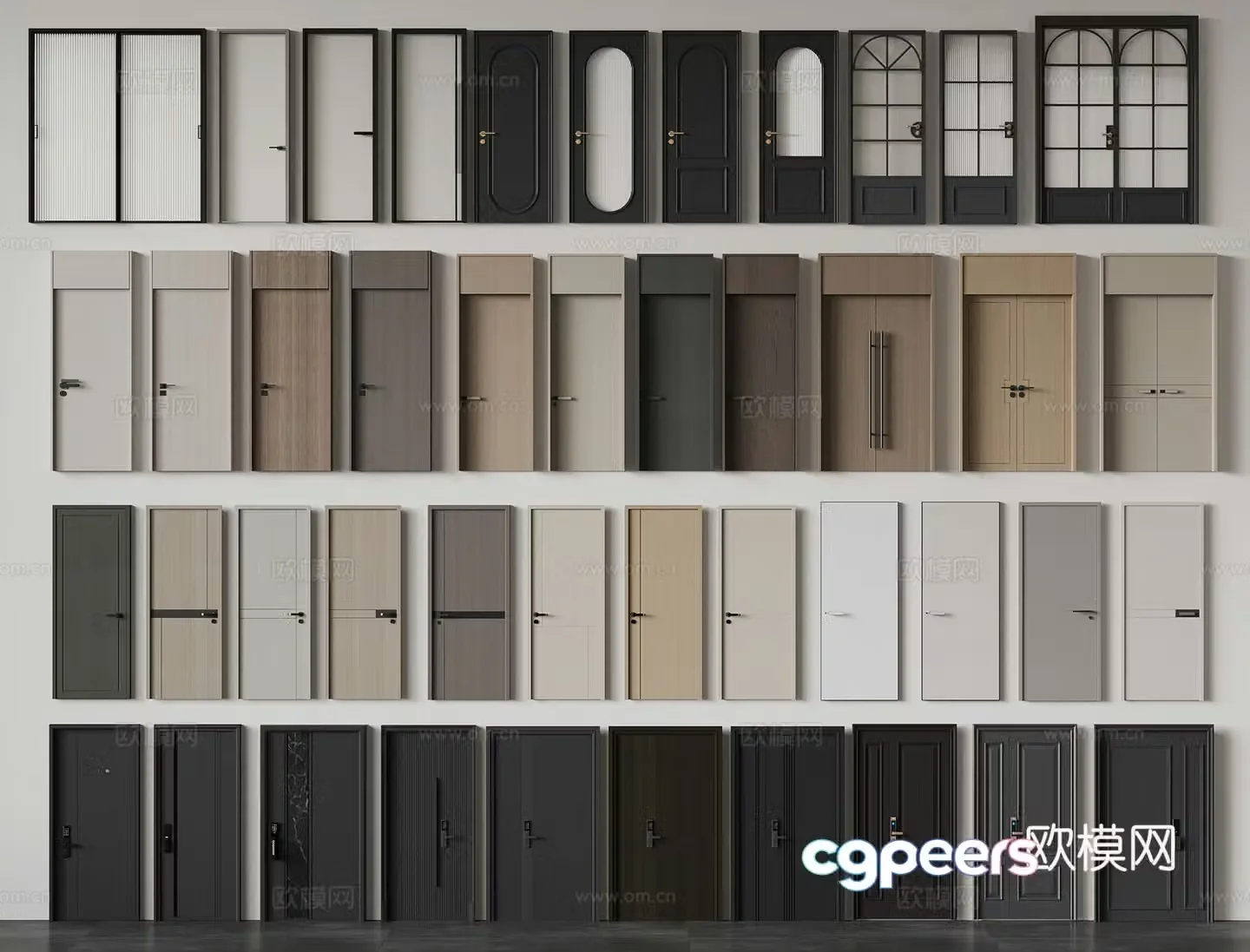 Single-open door swing door Changhong glass door kitchen and bathroom door mother and child door bedroom door 3D model