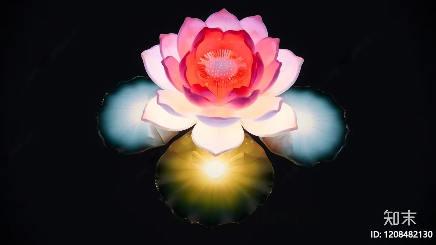 A Pink Flower With A Yellow Center 3D Model – 17196 – VRAY Render