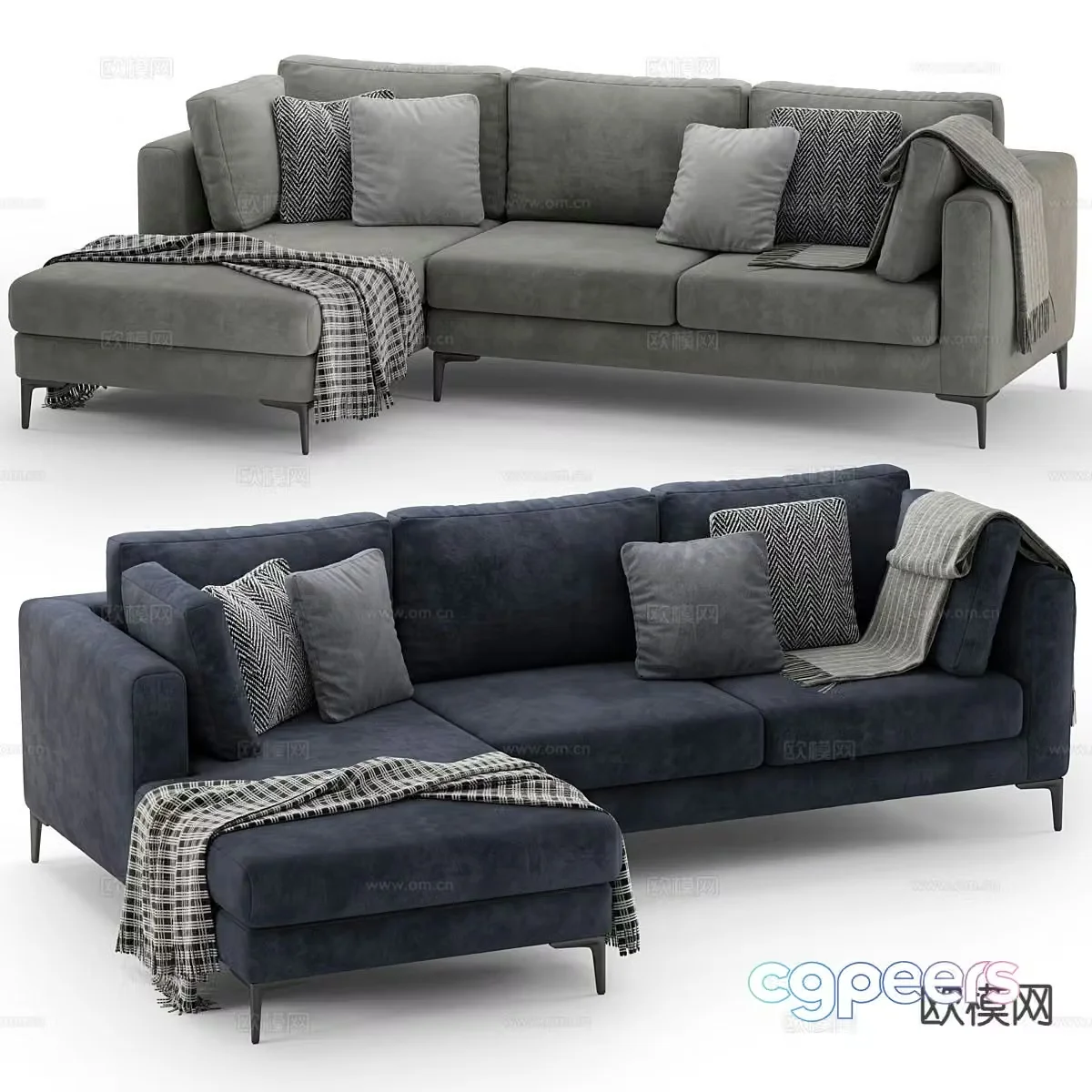 Corner sofa multi-person sofa 3d model